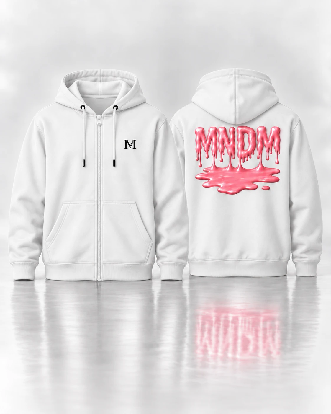 Zip hoodie / Pink — Белый