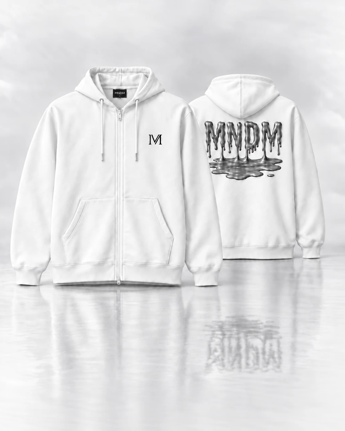Zip hoodie / Silver — Белый